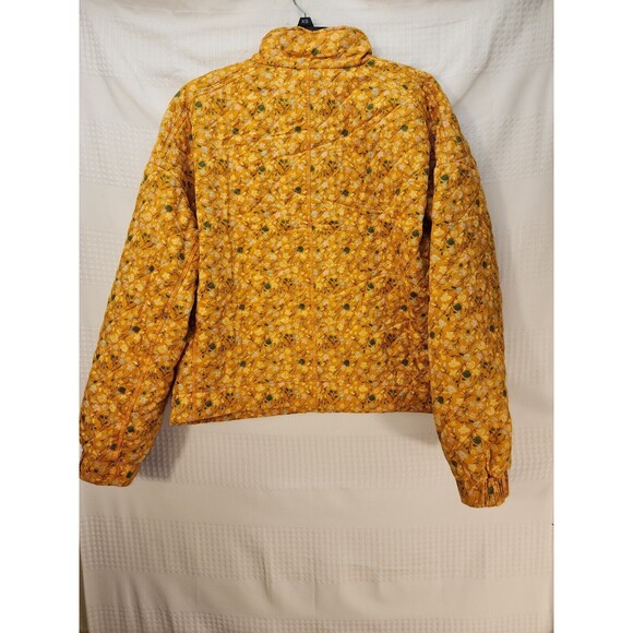 Sonoma Women's Jacket Sz Large 100% Cotton Quilted in Gold Floral Print - Picture 8 of 10